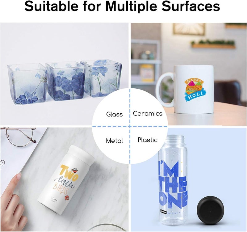 A-SUB Waterslide Decal Paper for Inkjet Printers 20 Sheets Clear Water Slide Transfer Paper 8.5x11 in for DIY Tumbler, Mug, Glass Decals - Image 5